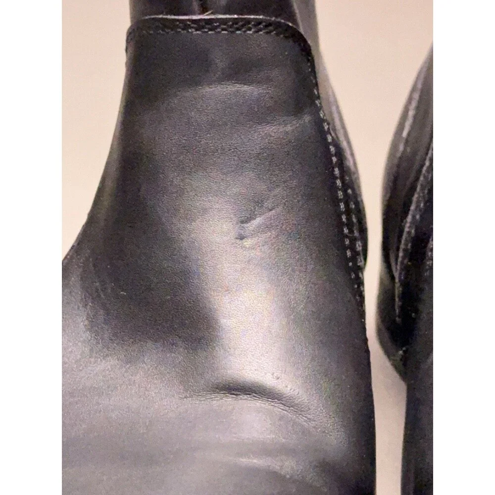 Men’s Calvin Klein Leather Boots Black Beck Zip Up 9.5 M